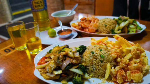 Traditional Chifa food in Lima