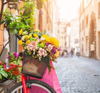 bike with flowers in italy