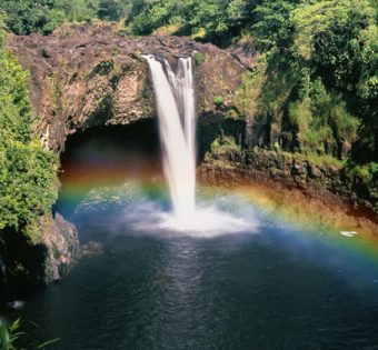 Rainbow Waterfalls in Paradise on the Big Island in Hawaii