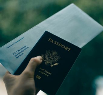 usa passport and immigration envelope