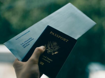 usa passport and immigration envelope