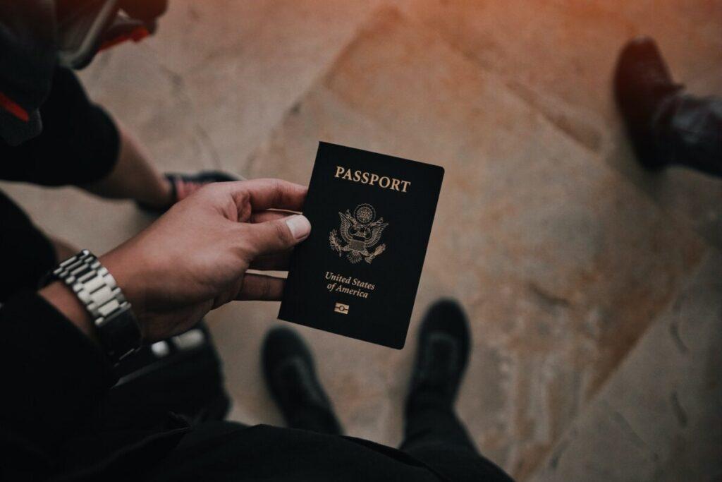 A person holding their US passport